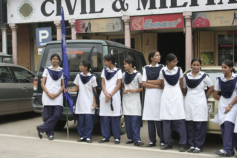 Grupa uczennic w Indiach
