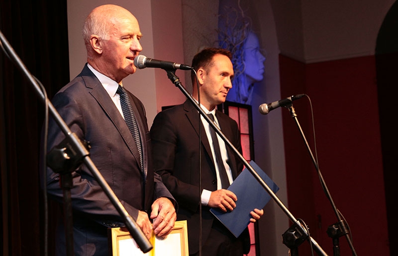 Od lewej prezydent Grudziądza Robert Malinowski i poseł Tomasz Szymański