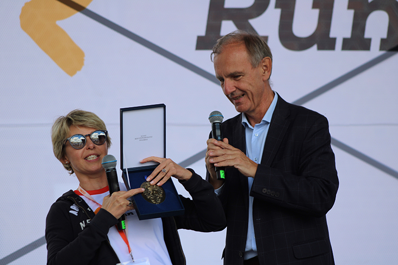 Agnieszka Pleti i senator Bogdan Klich, Kraków Business Run 2019